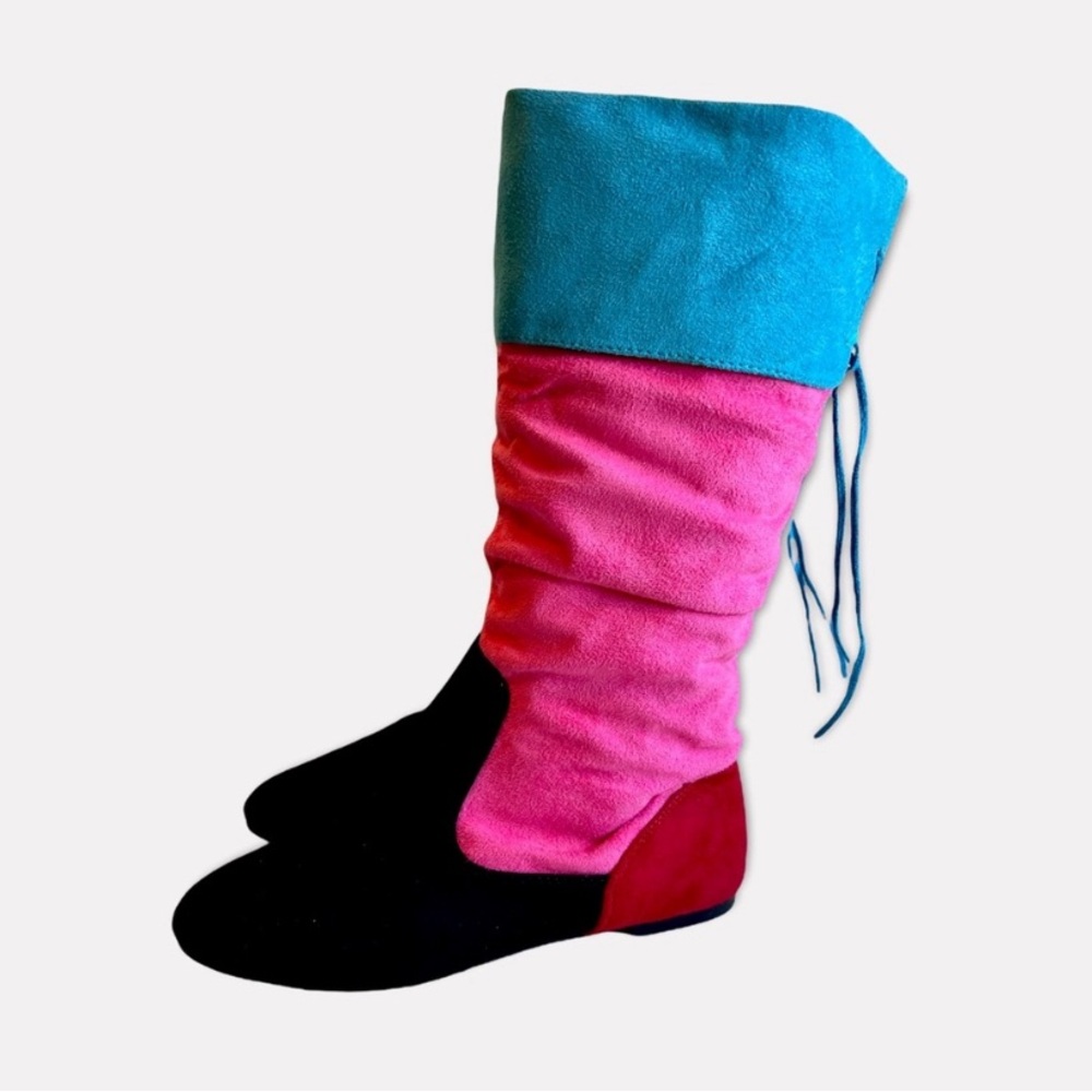 Vintage 80s Max Collection Color Block Boots Sz 7